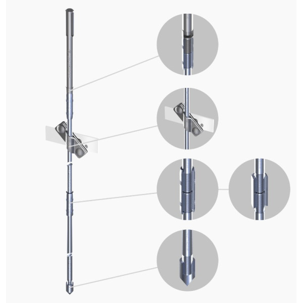 З'єднувач Leo Lightman Cant стержня d16мм зі смугою шириною до 40мм та дротом ø8-10мм StZn (205111) - фото №2
