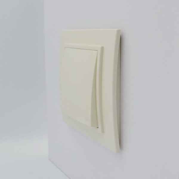 Вимикач ELBI ZENA кремовий 1кл з рамкою ( 500-010300-200 ) - фото №1