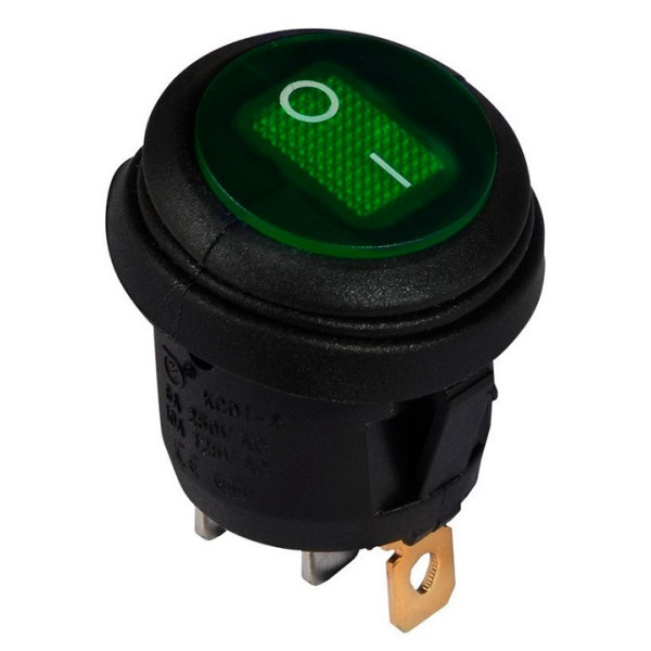 Перемикач TNSy KCD1-8-101WN G/B круглий з підсвічуванням IP65 зелений (TNSy5500754)