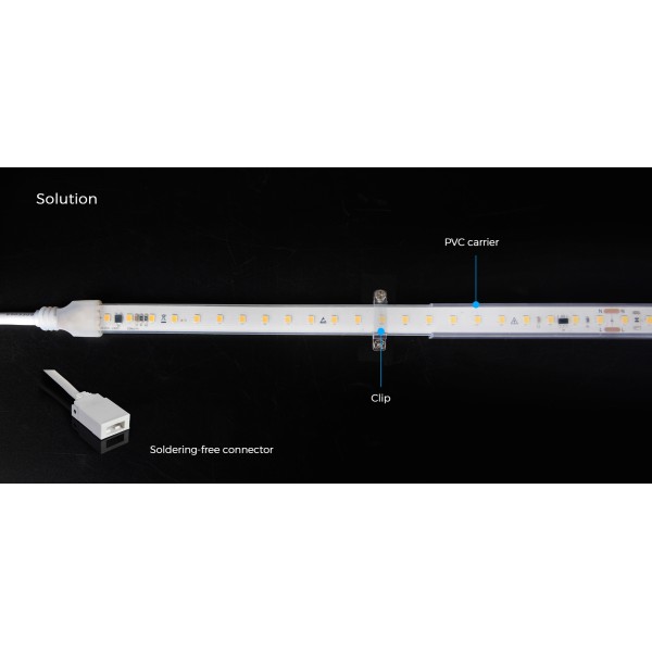 LED стрічка COLORS 52-2835-230V-IP65 5.3W 450Lm 2850K 50м (H852-230V-12mm-WW) - фото №6