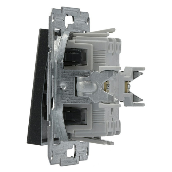 Переключатель 1-клавишный без рамки антрацит Asfora, EPH0400171 - фото №2