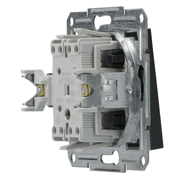 Переключатель 1-клавишный без рамки антрацит Asfora, EPH0400171 - фото №4