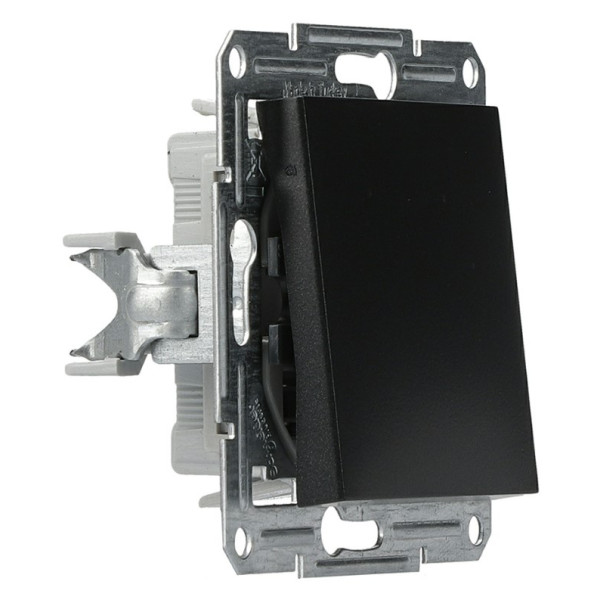 Переключатель 1-клавишный без рамки антрацит Asfora, EPH0400171 - фото №5