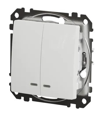 Двоклавішний вимикач Schneider Electric Sedna Design & Elements з підсвіткою білий SDD111105L - фото №4