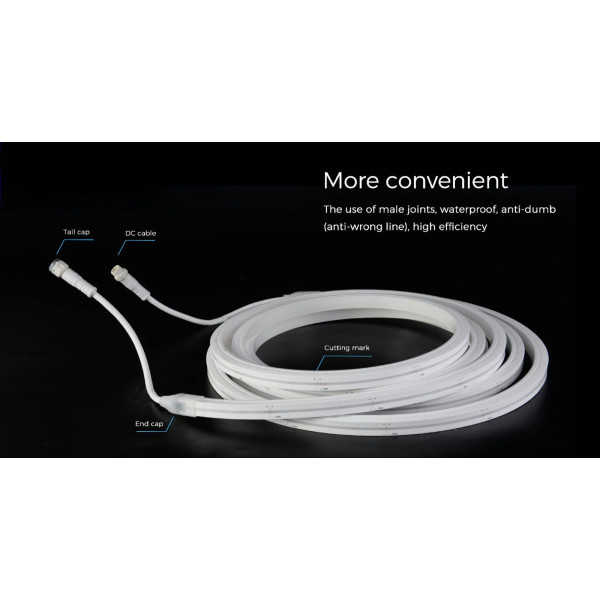 Гнучкий неон COLORS 24V IP67 9,6W 520Lm 3000K 5м (NMS1217-PLUS-WW) - фото №4