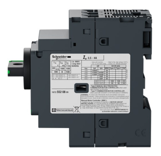 Автомат захисту двигуна Schneider Electric GV2P08 2.5-4 з комбінованим розчепленням - фото №3