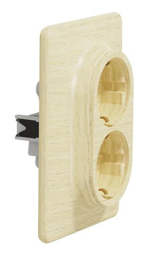 Двойная розетка Schneider Electric Sedna Elements с заземлением и шторками береза SDD380221 - фото №1