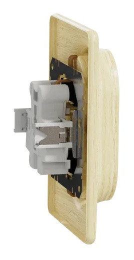 Двойная розетка Schneider Electric Sedna Elements с заземлением и шторками береза SDD380221 - фото №2