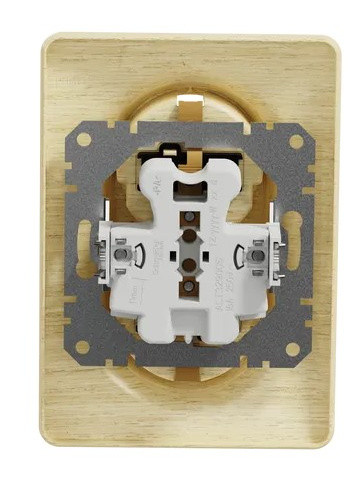 Двойная розетка Schneider Electric Sedna Elements с заземлением и шторками береза SDD380221 - фото №3