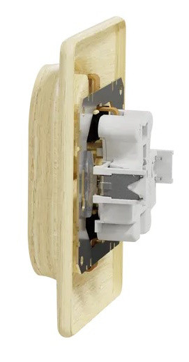 Двойная розетка Schneider Electric Sedna Elements с заземлением и шторками береза SDD380221 - фото №4