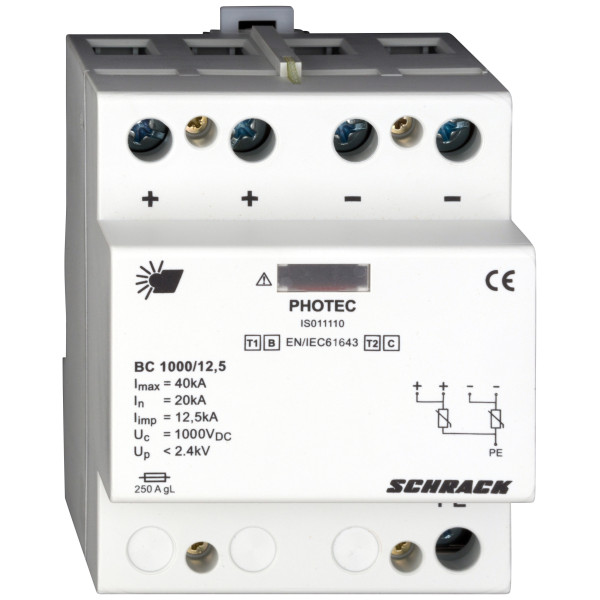 Разрядник для фотовольтаики Schrack IS011110 1000В DC 12,5kA класс I+II (B+C)