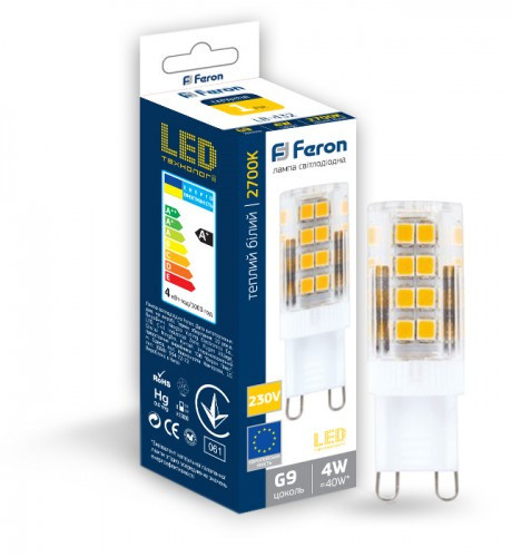 Світлодіодна лампа Feron LB-432 4Вт 4000К G9 - фото №3