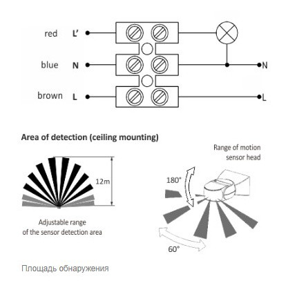 Інфрачервоний датчик руху F&F DR-04W 195-265 AC 5А - фото №3