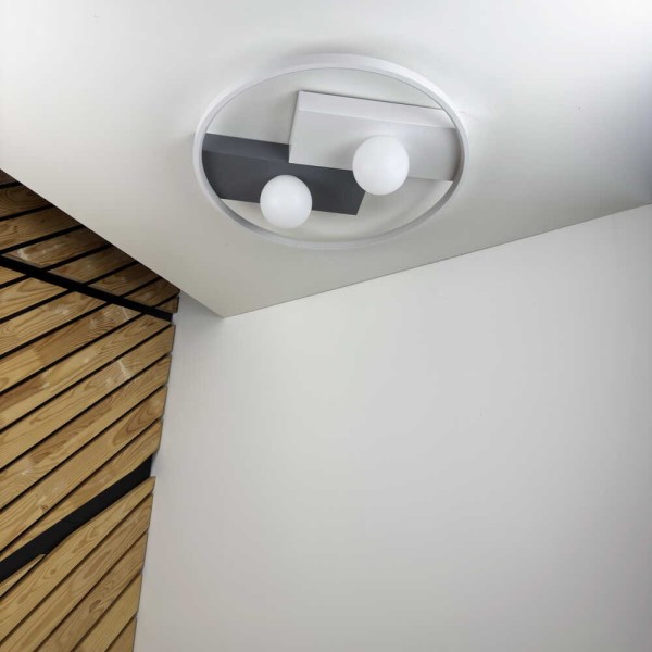 Світильник LED smart PICASSO-R+пульт 80W 3000-5000K IP20 круг біло-сірий Violux ( 220625 )