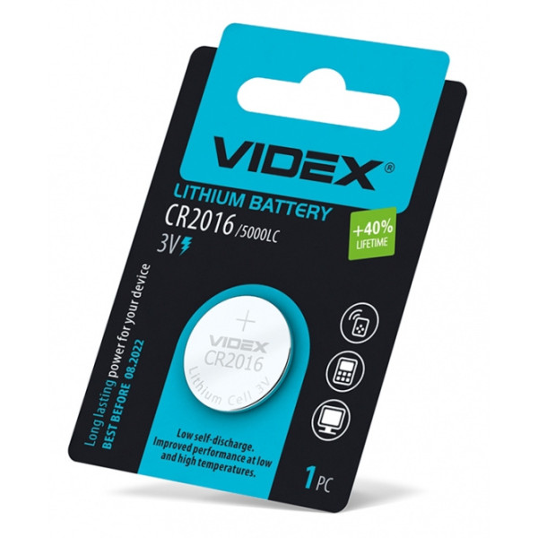 Літієва батарея Videx CR2016 (CR2016 1B) 1 шт
