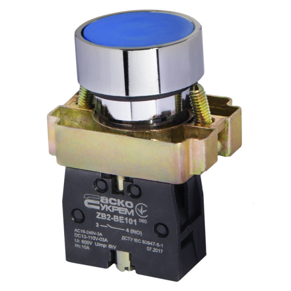 Кнопка «Старт» Аско-Укрем XB2-BA61 синя (A0140010030) - фото №1