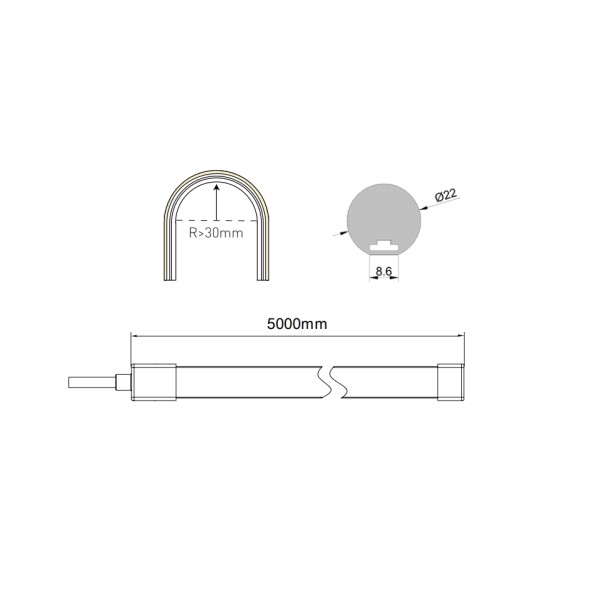 LED-профиль ALUMLED силиконовый IP65 (LN22214), 5м - фото №1