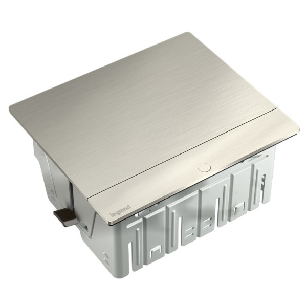 Лючок із висувним блоком Legrand на 4 модулі (654800) нержавіюча сталь - фото №3