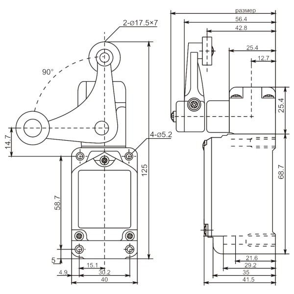 Кінцевий вимикач Promfactor FLS15M3467 - фото №1