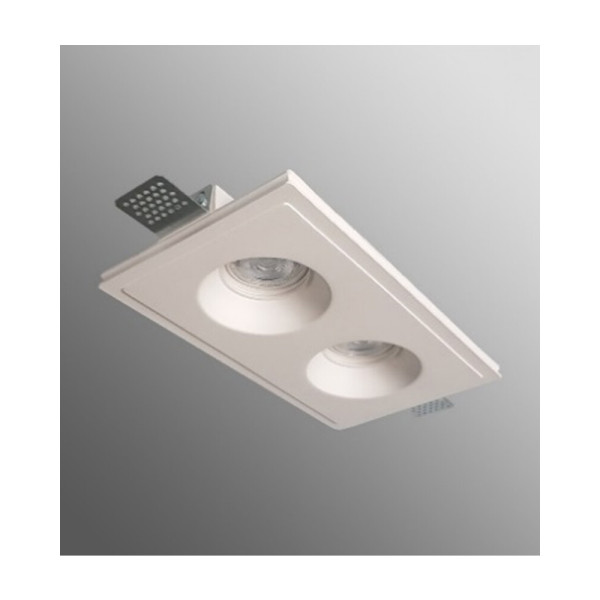 Гіпсовий точковий врізний світильник Agara 01212W СВ 0055 GU5.3 2x35W IP20 Wh