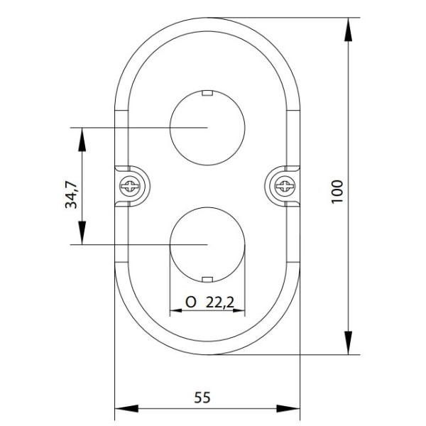 Корпус кнопочного поста ETI 004771546 ESE2 на 2 отверстия - фото №1