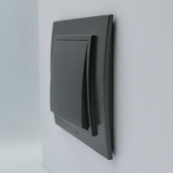 Выключатель ELBI ZENA Silverline черный металлик 1кл без рамки ( 609-011100-200 ) - фото №2