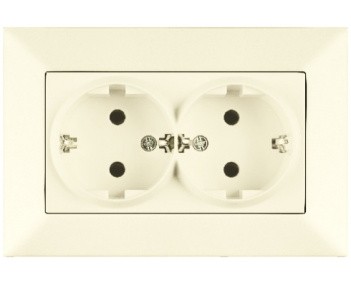 Розетка двойная Meridian, кремовый