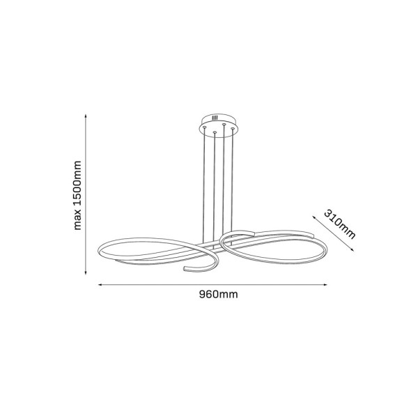 Люстра Goldlux 338198 Violin LED 1x40W 4000K 5400Lm IP20 чорна - фото №3