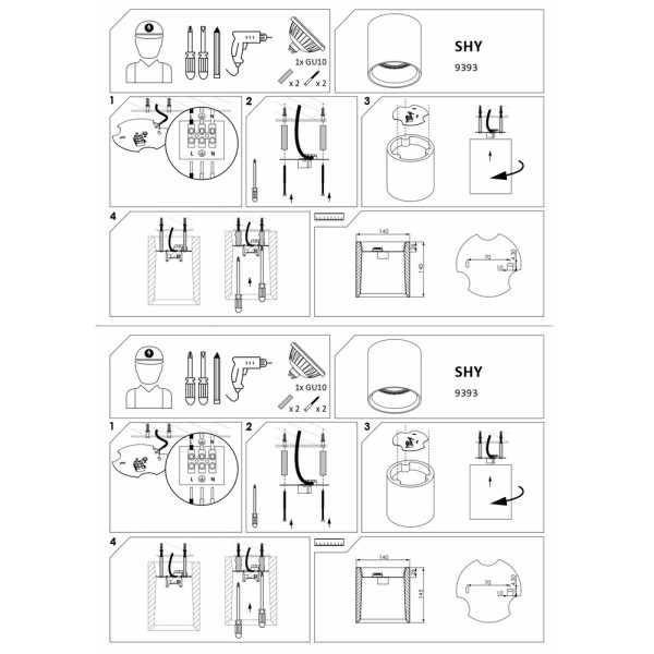 Точечный светильник Nowodvorski 9393 Shy GU10, ES111 1x75W IP20 Серый - фото №1