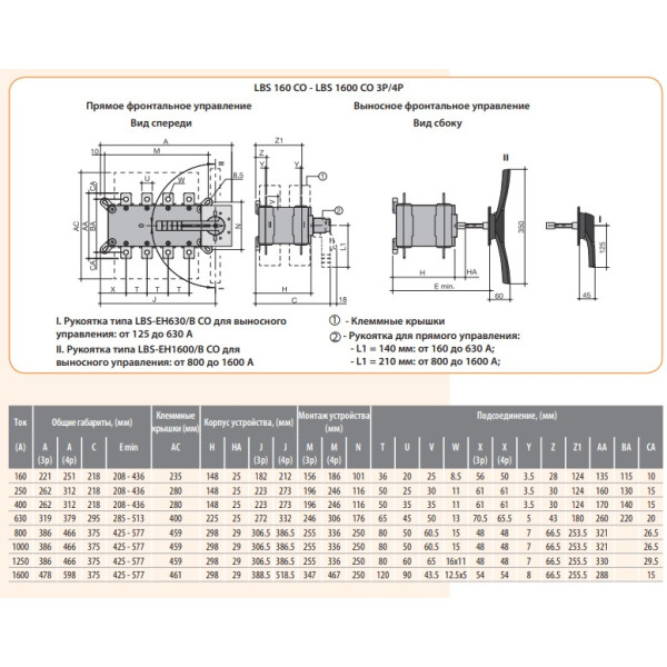 Перемикач навантаження ETI 004661554 LBS CO 3P 800 (1-0-2 800А) - фото №2