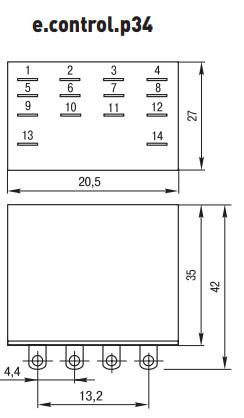 Роз'єм модульний E.Next e.control.p34s 3А на 4 групи контактів - фото №1
