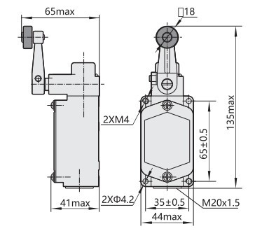 Кінцевий вимикач Chint YBLX-K1/111 з одинарним роликом (441038) - фото №1