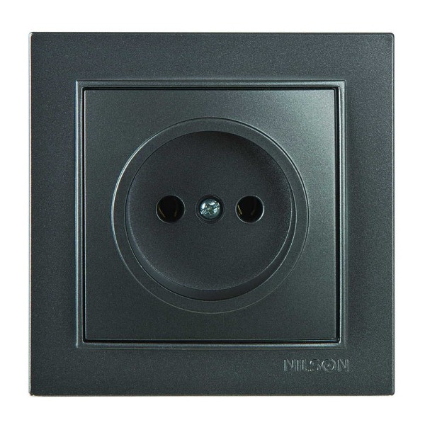 Розетка Nilson Thor антрацит 1-на без заземлення ( 27161015 )