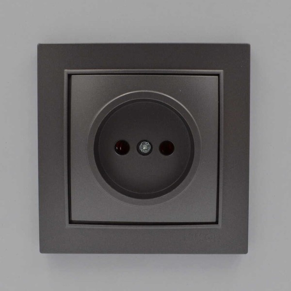 Розетка Nilson Thor антрацит 1-на без заземлення ( 27161015 ) - фото №1