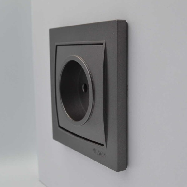 Розетка Nilson Thor антрацит 1-на без заземлення ( 27161015 ) - фото №2