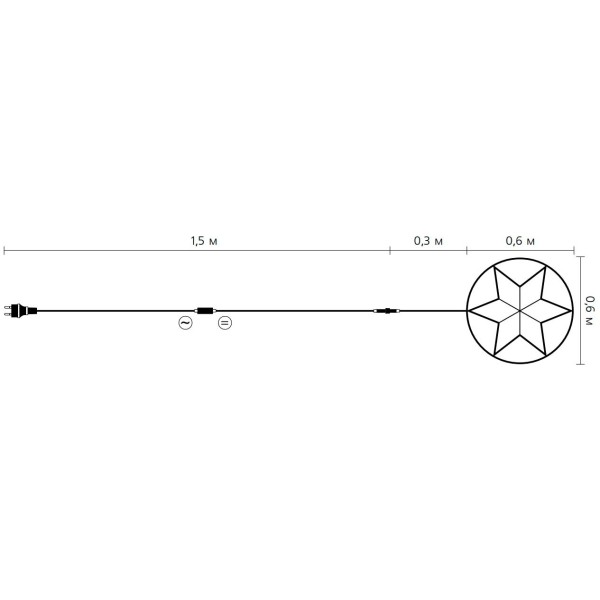 Уличная LED гирлянда Delux EN MOTIF Star (90012984) 60х60см 13 мигающих диодов IP44 (синий свет) - фото №3