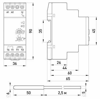 Реле контроля температуры E.Next e.control.h01 16A АС/DC 24-240 -5+40°С (i0310016) - фото №3