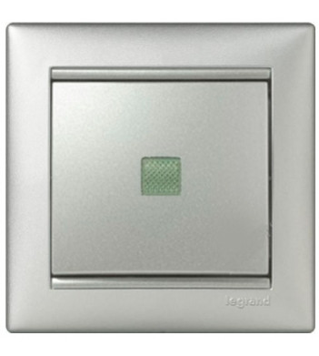 Механизм 1-кл. выключателя Valena с подсветкой, алюминий - фото №1