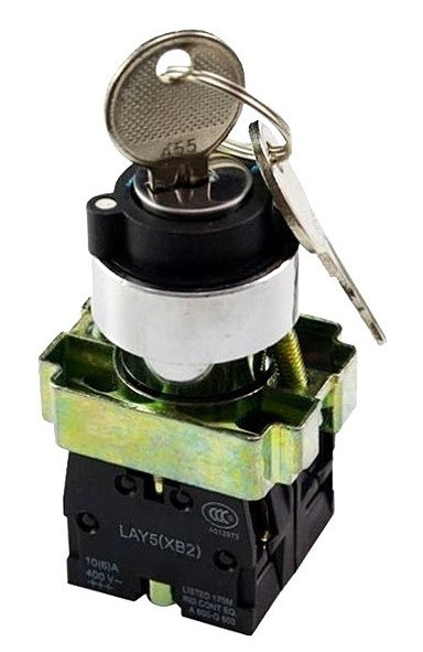 Переключатель TNSy XB2-BG65 1NO+1NC «I-0» с ключом слева с самовозвратом (TNSy5501135)