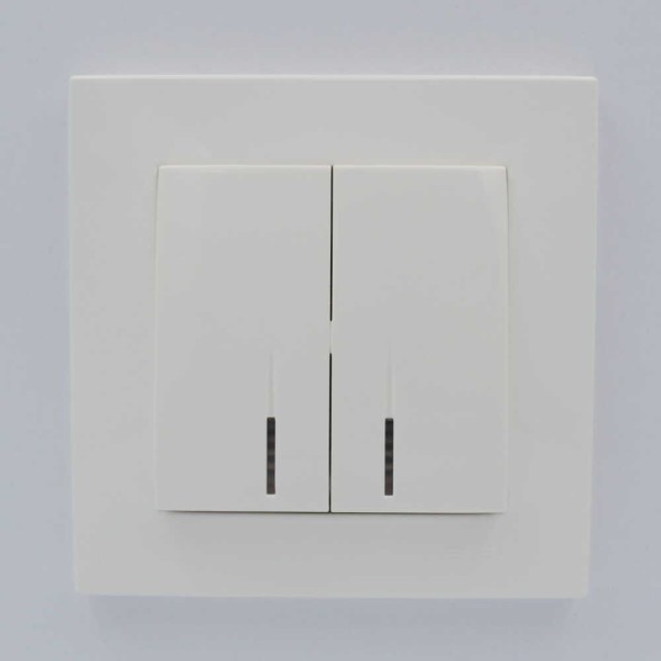 Вимикач ELBI ZENA білий 2кл з підсвіткою без рамки ( 609-010200-203 ) - фото №2