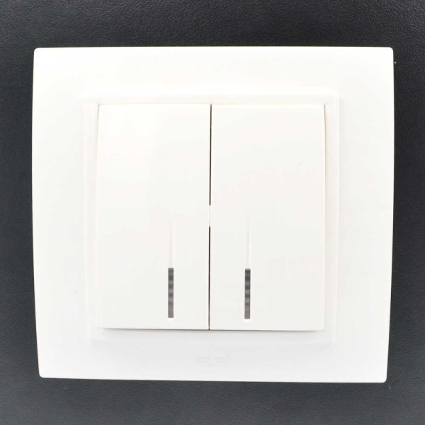 Вимикач ELBI ZENA білий 2кл з підсвіткою без рамки ( 609-010200-203 ) - фото №6