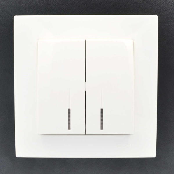 Вимикач ELBI ZENA білий 2кл з підсвіткою без рамки ( 609-010200-203 ) - фото №7