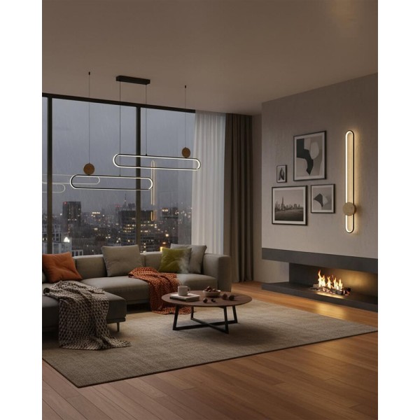 Бра, настінний світильник Goldlux 333919 Florentyna LED 1x24W 4000K 3000Lm IP20 чорний - фото №2