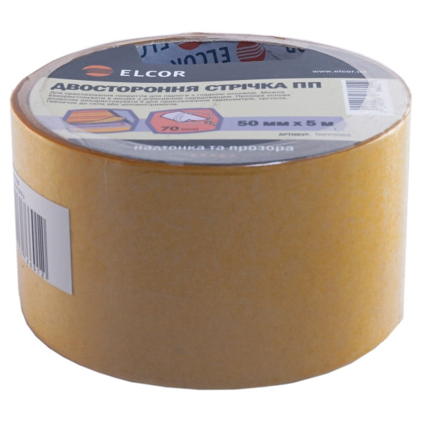 Двостороння стрічка Elcor 40206766 TRPP5005 на поліпропіленовій основі 50мм (5м)