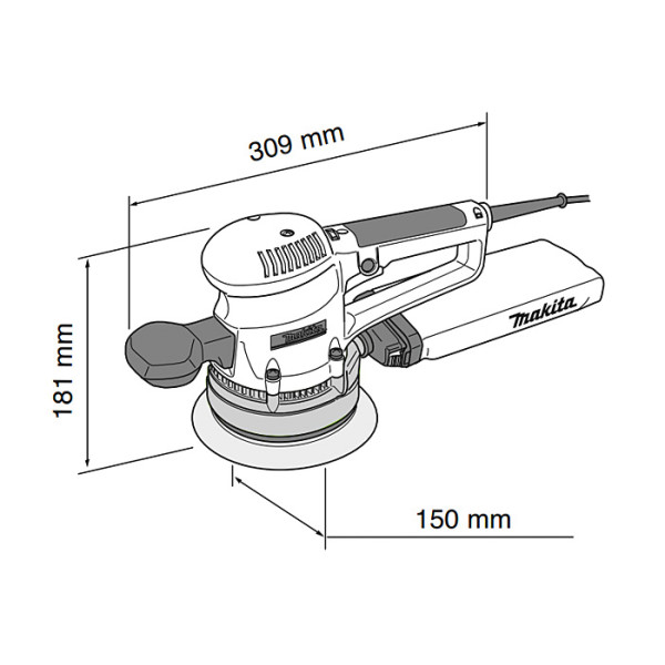 Ексцентрикова шліфувальна машинка Makita BO6030 310Вт - фото №5