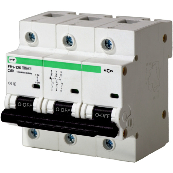 Автоматичний вимикач Promfactor ECO FB1-125 3P C 50A 10кА (FB1C30050)