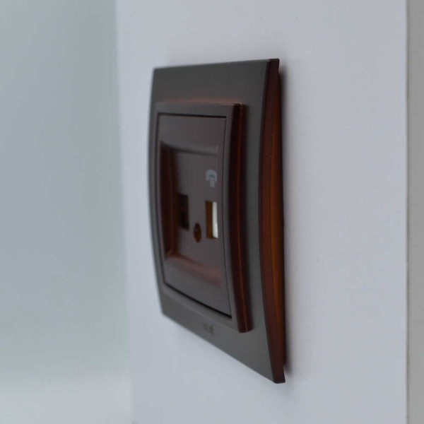 Розетка ELBI ZENA Woodline красное дерево 1-я телефонная без рамки ( 609-012900-221 ) - фото №2