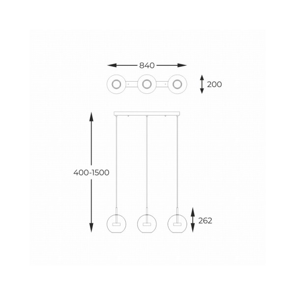 Підвісний світильник, люстра Zuma Line P0428-03J-L4AC Enceladus Led 3x5W 3000K 1500Lm IP20 Золотий - фото №1