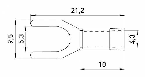 Вилочный наконечник E.Next e.terminal.stand.sv.1,25.5.blue 0.5-1.5 кв.мм синий (s2036011) - фото №1