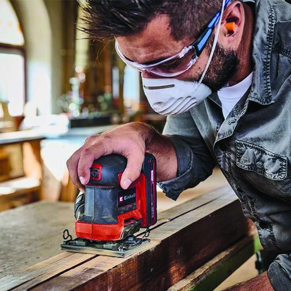 Акумуляторна вібраційна шліфмашина Einhell X-Change 18В 22000об/хв з 2 шліфувальними аркушами (4460731) - фото №6